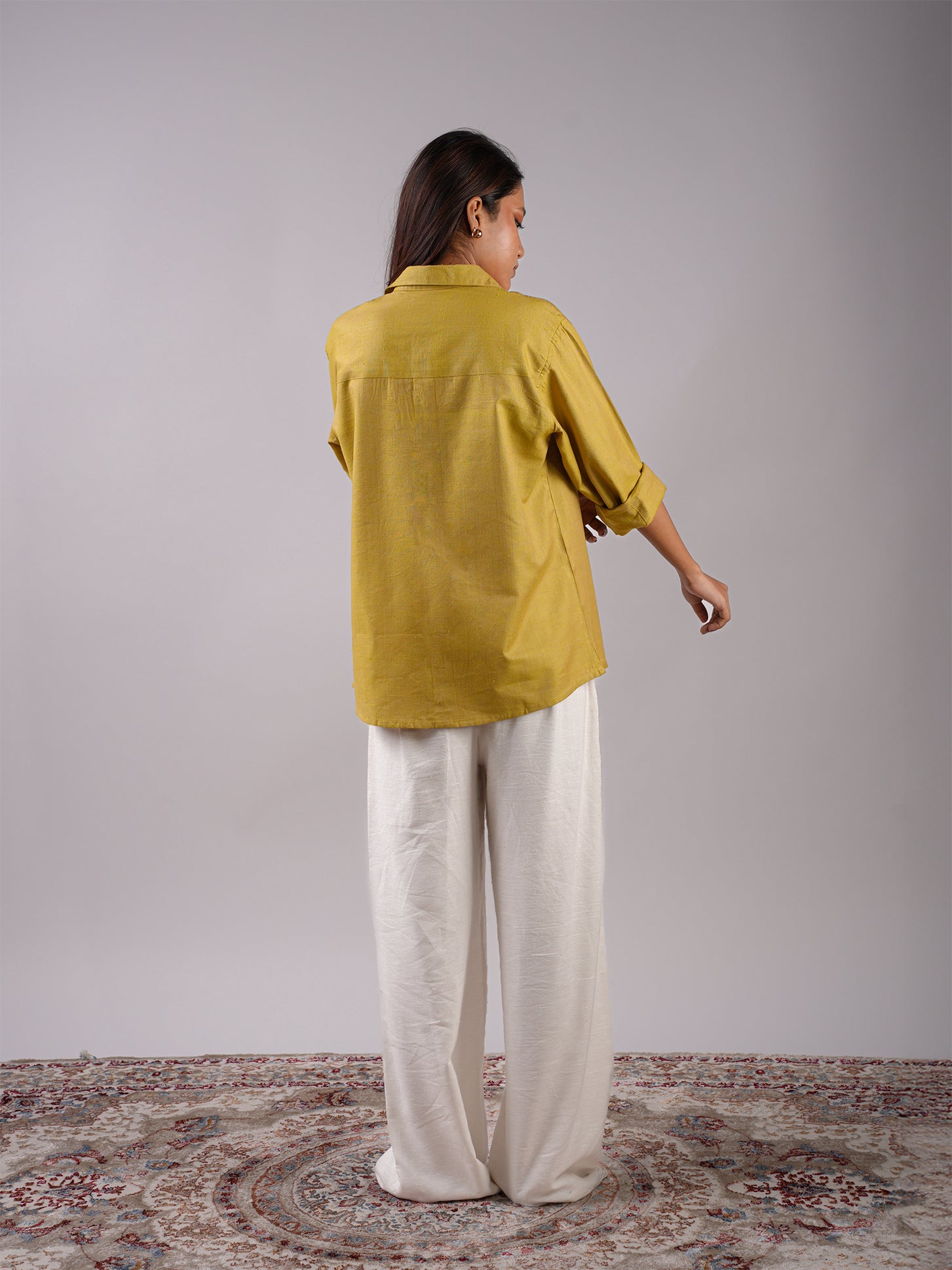 Oversized Green Linen Shirt