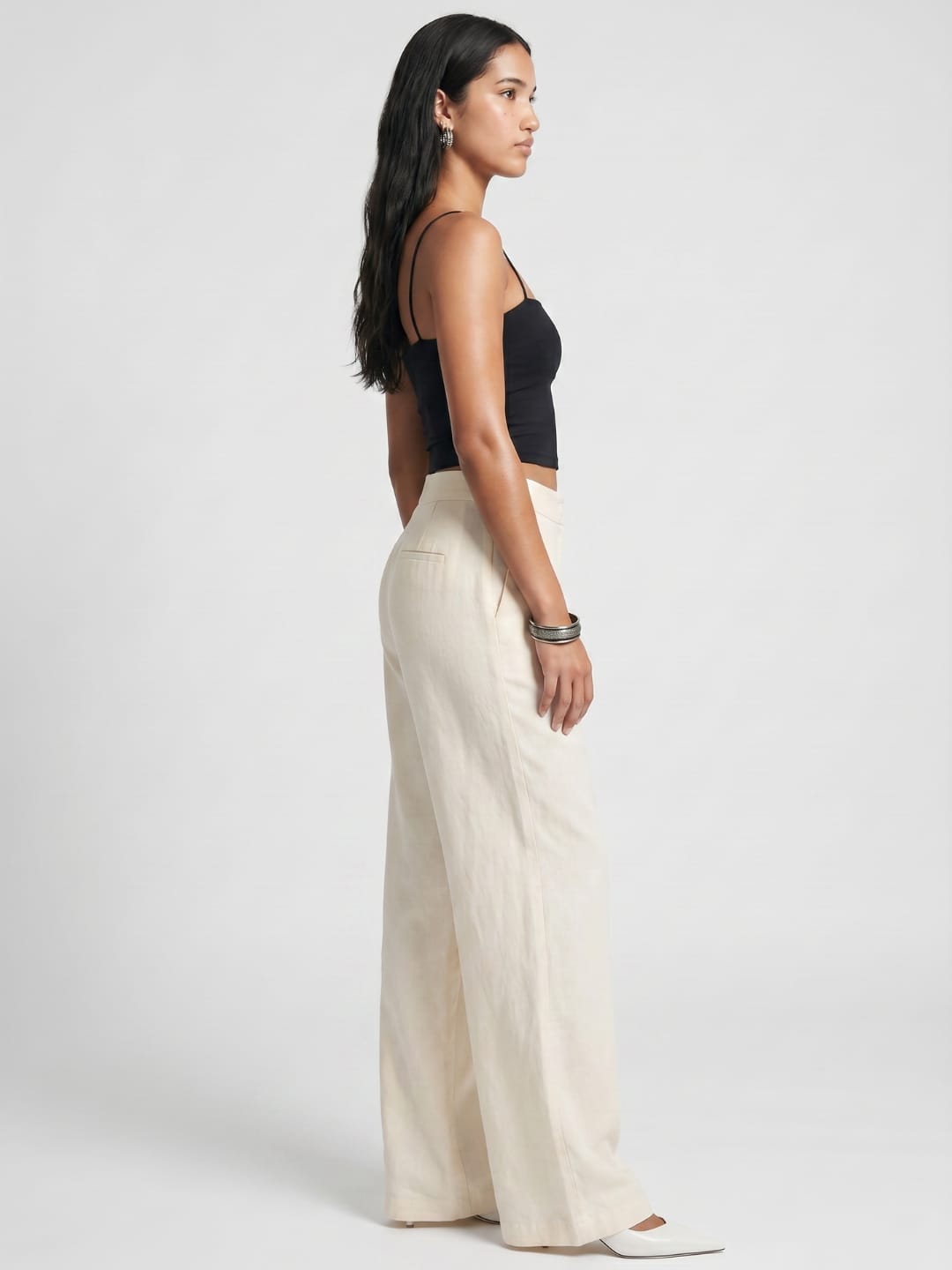 Beige Cotton Pants