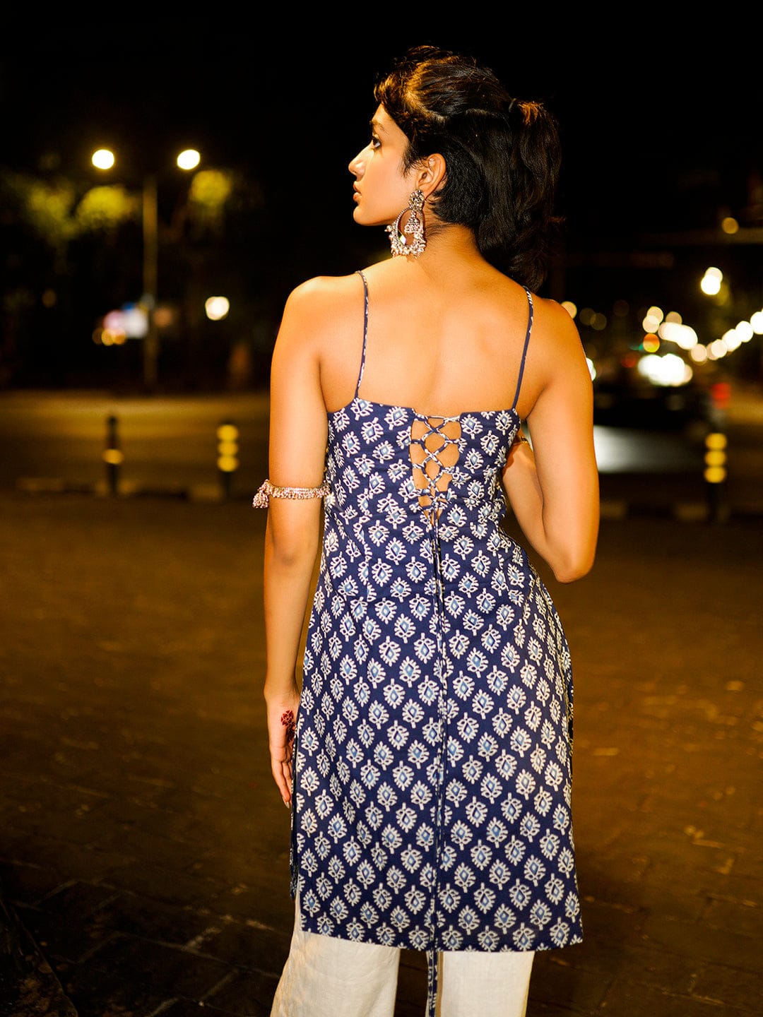 Nihaala noodle strap corset kurti.