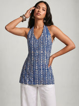 Dabu halter neck corset kurti