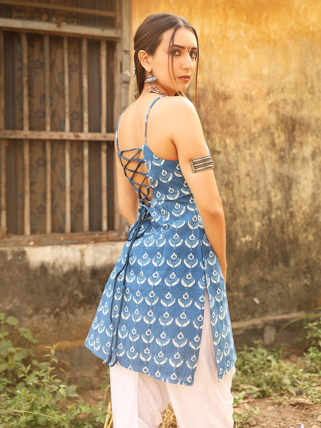 Maahi  Noodle Strap Corset Kurti