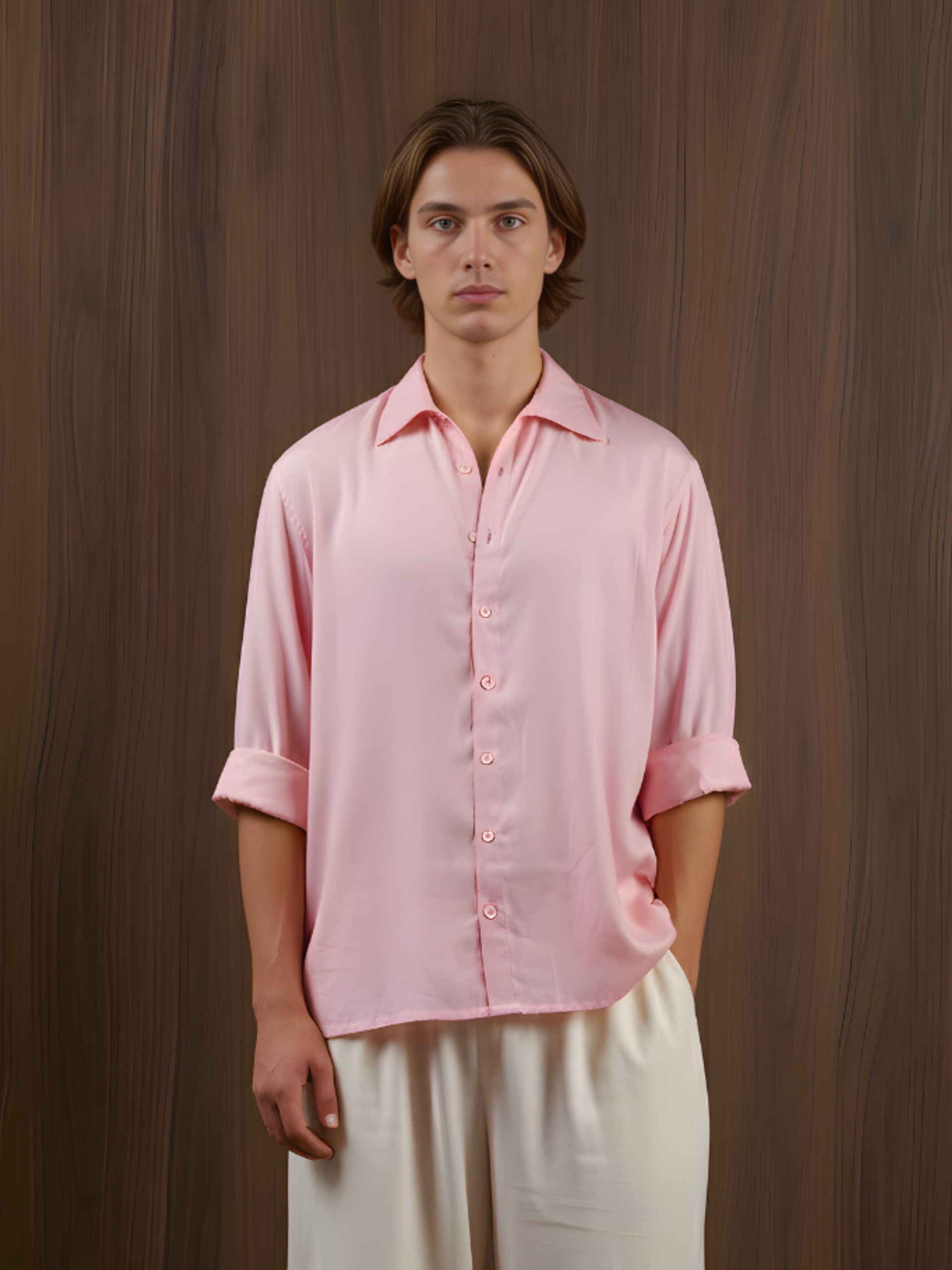Ishaan Pink Loose Fitted Shirt