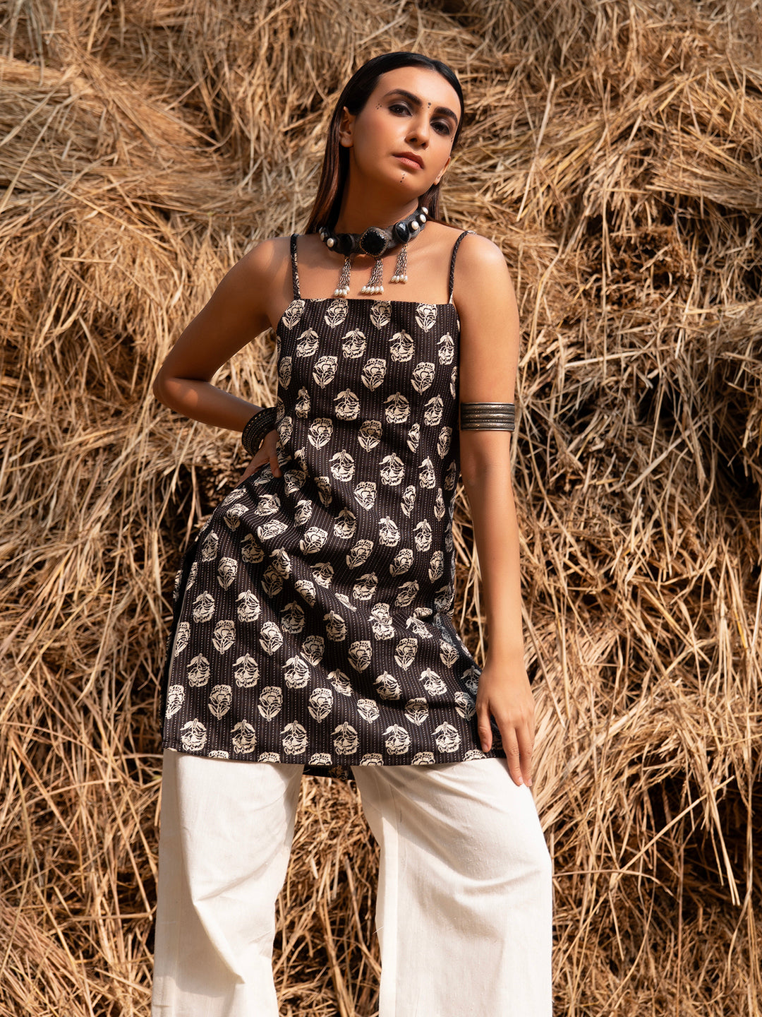 Kalika Noodle Strap Corset Kurti