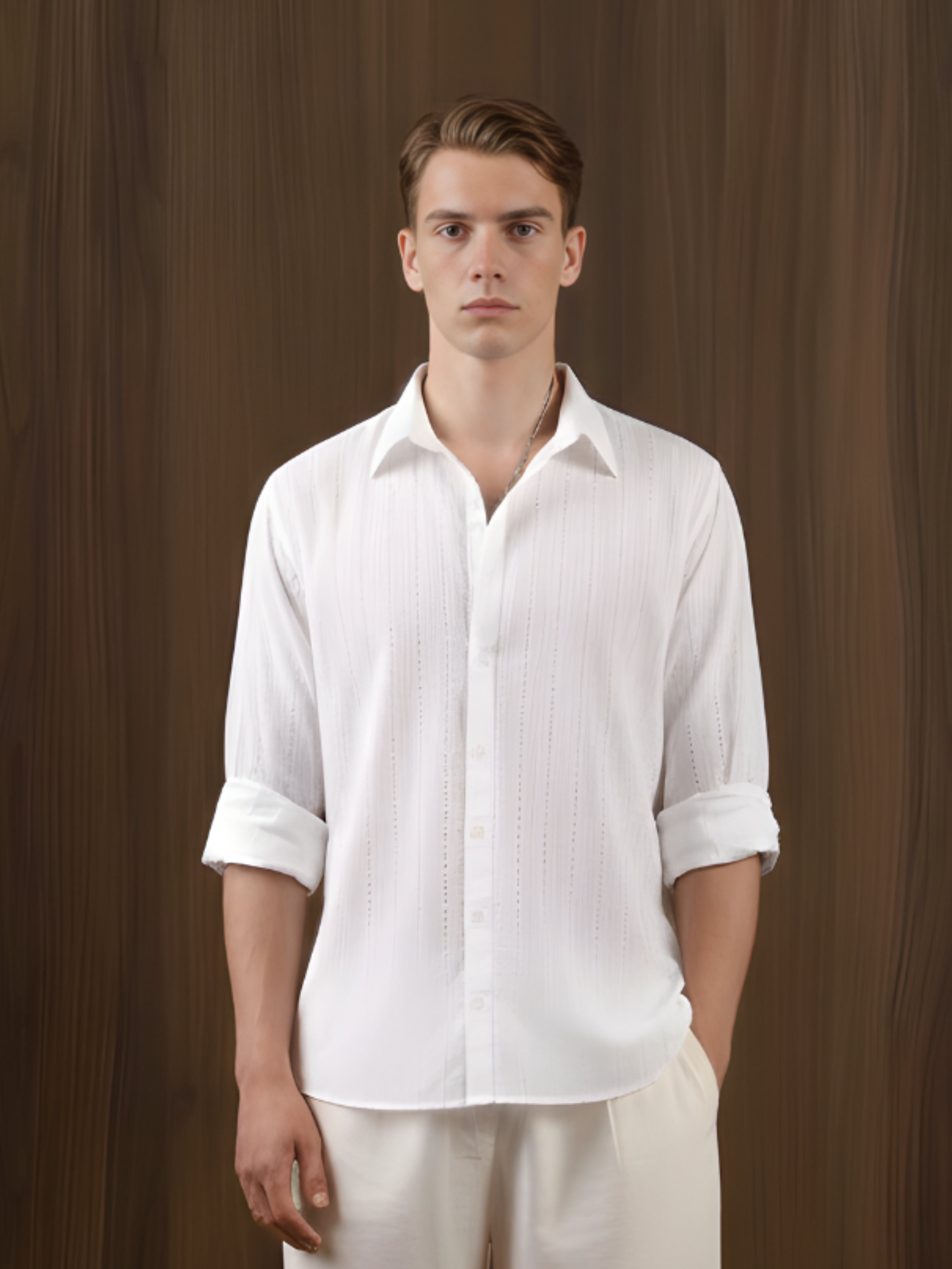 Sufi Jacquard Fitted Shirt
