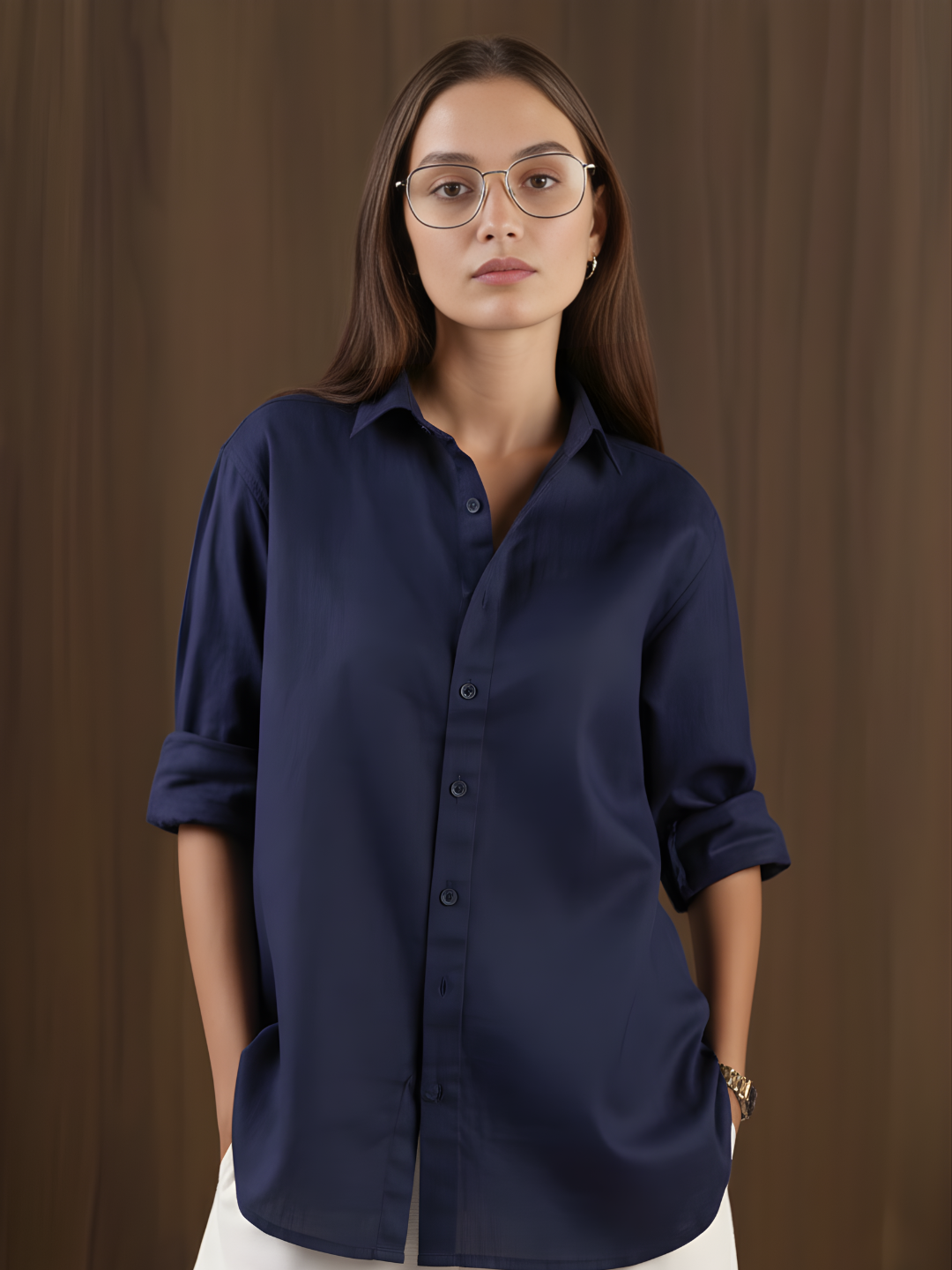 Oversized Blue Linen Shirt