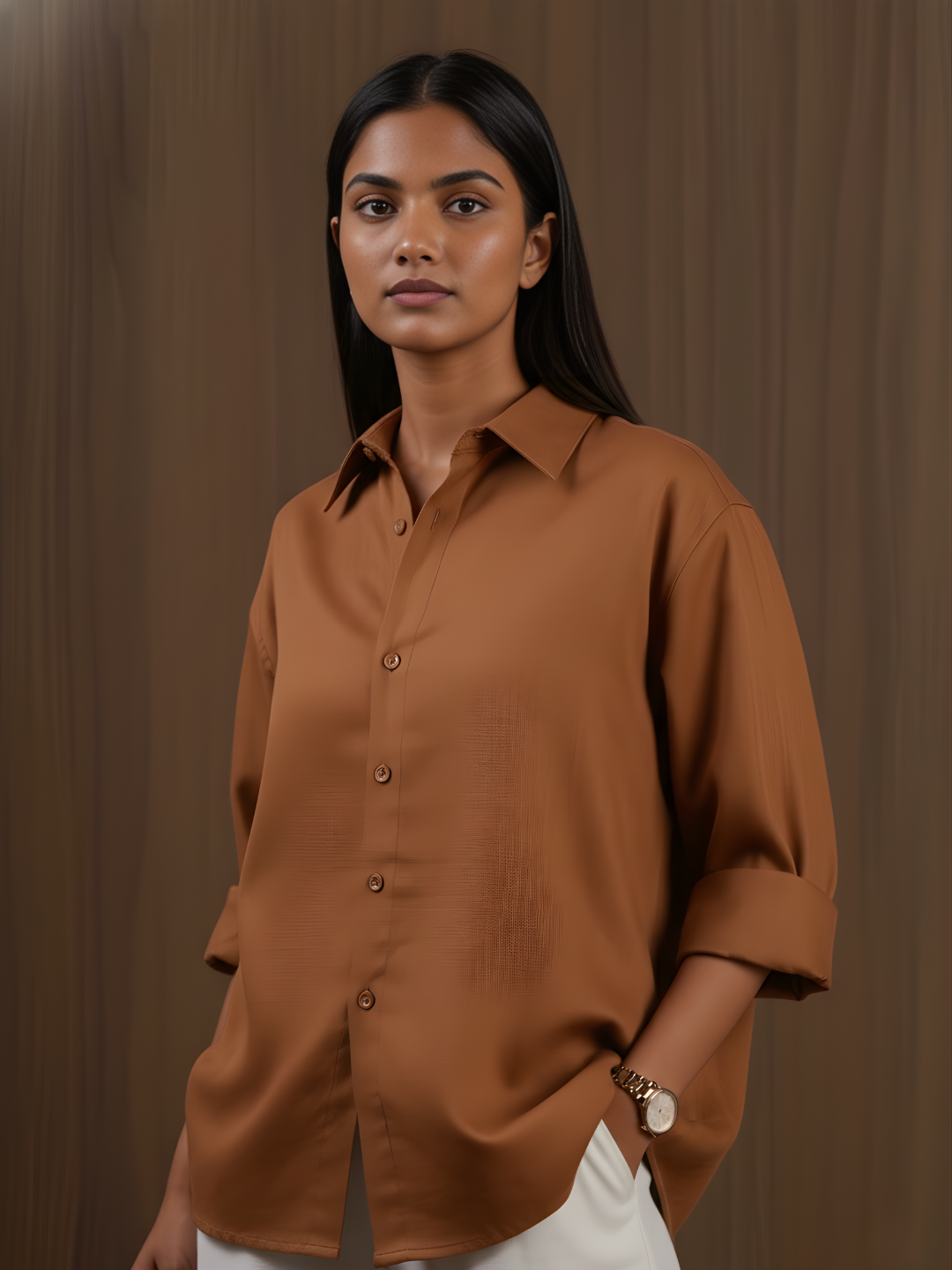 Oversized Brown Shirt