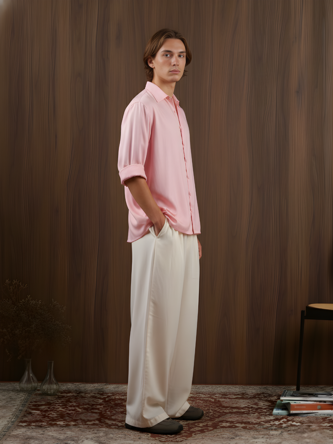 Ishaan Pink Loose Fitted Shirt