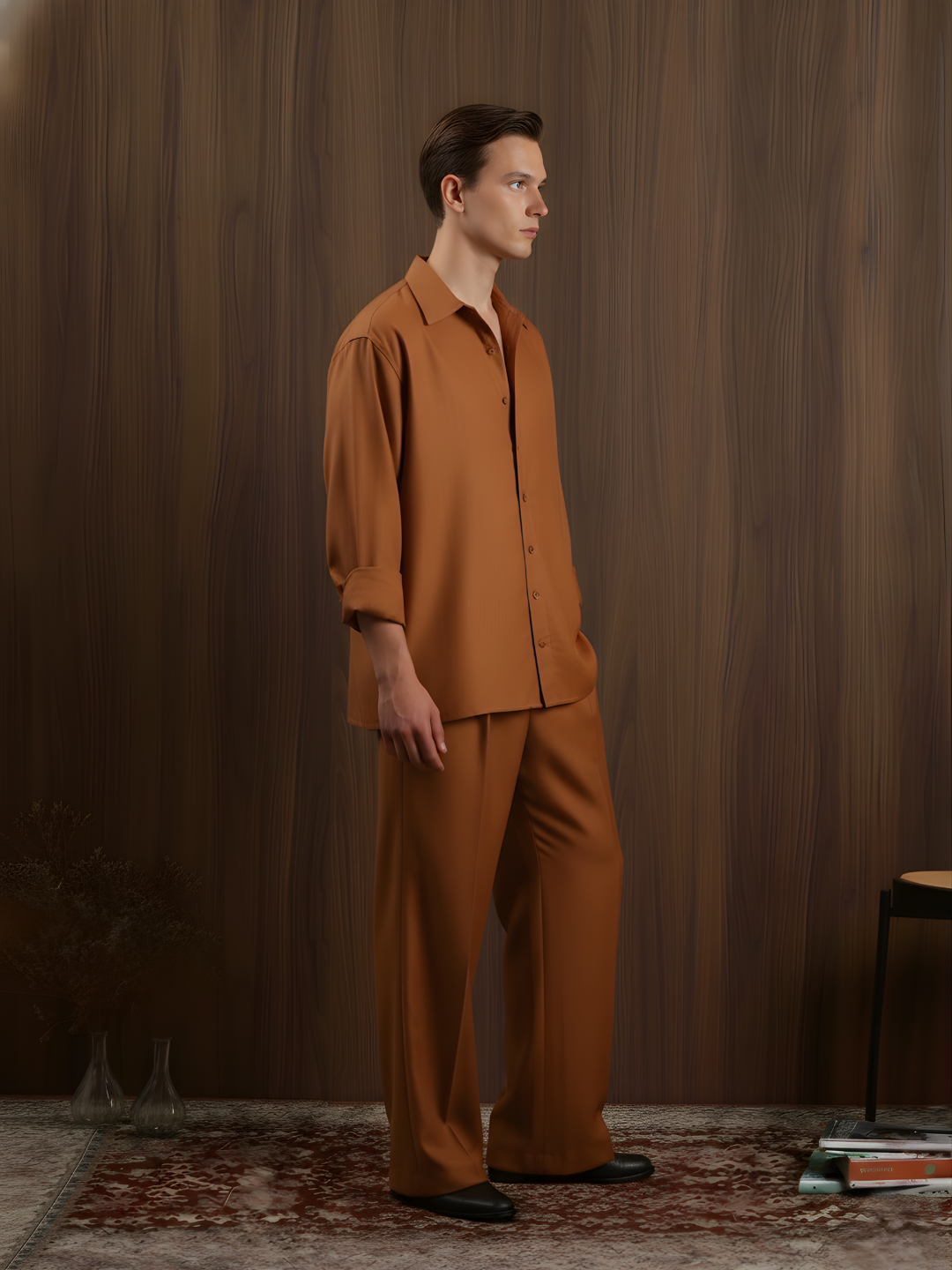 Yash Brown Loose Fitted Shirt