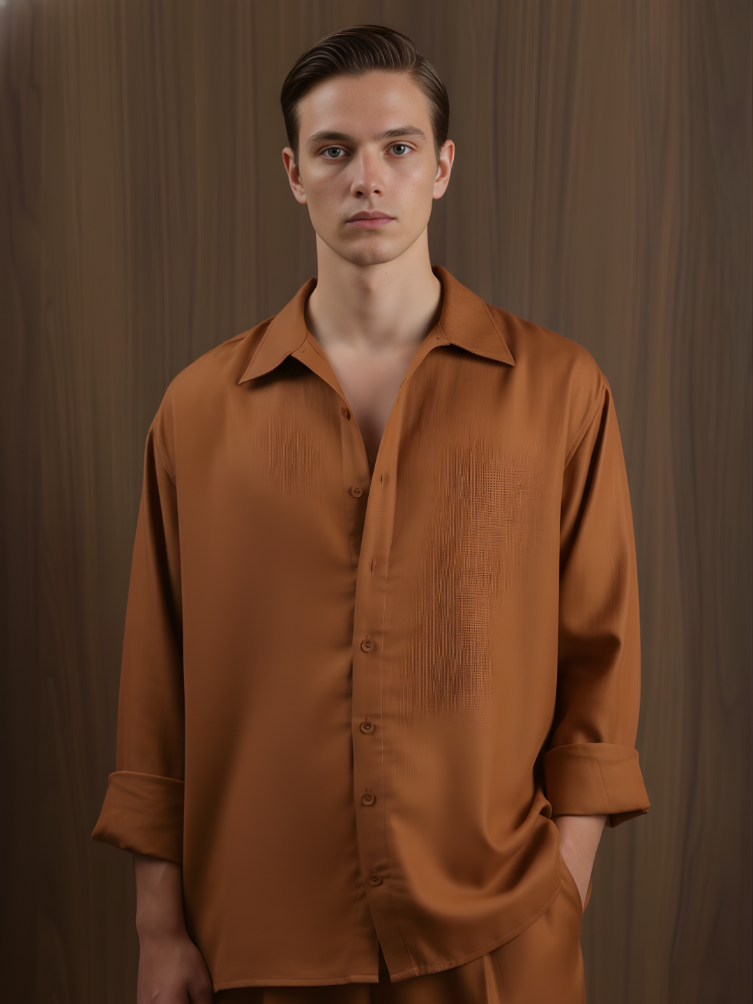 Yash Brown Loose Fitted Shirt