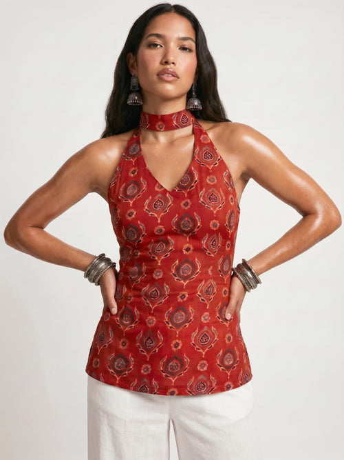 Ambar Keyhole Halterneck Kurti