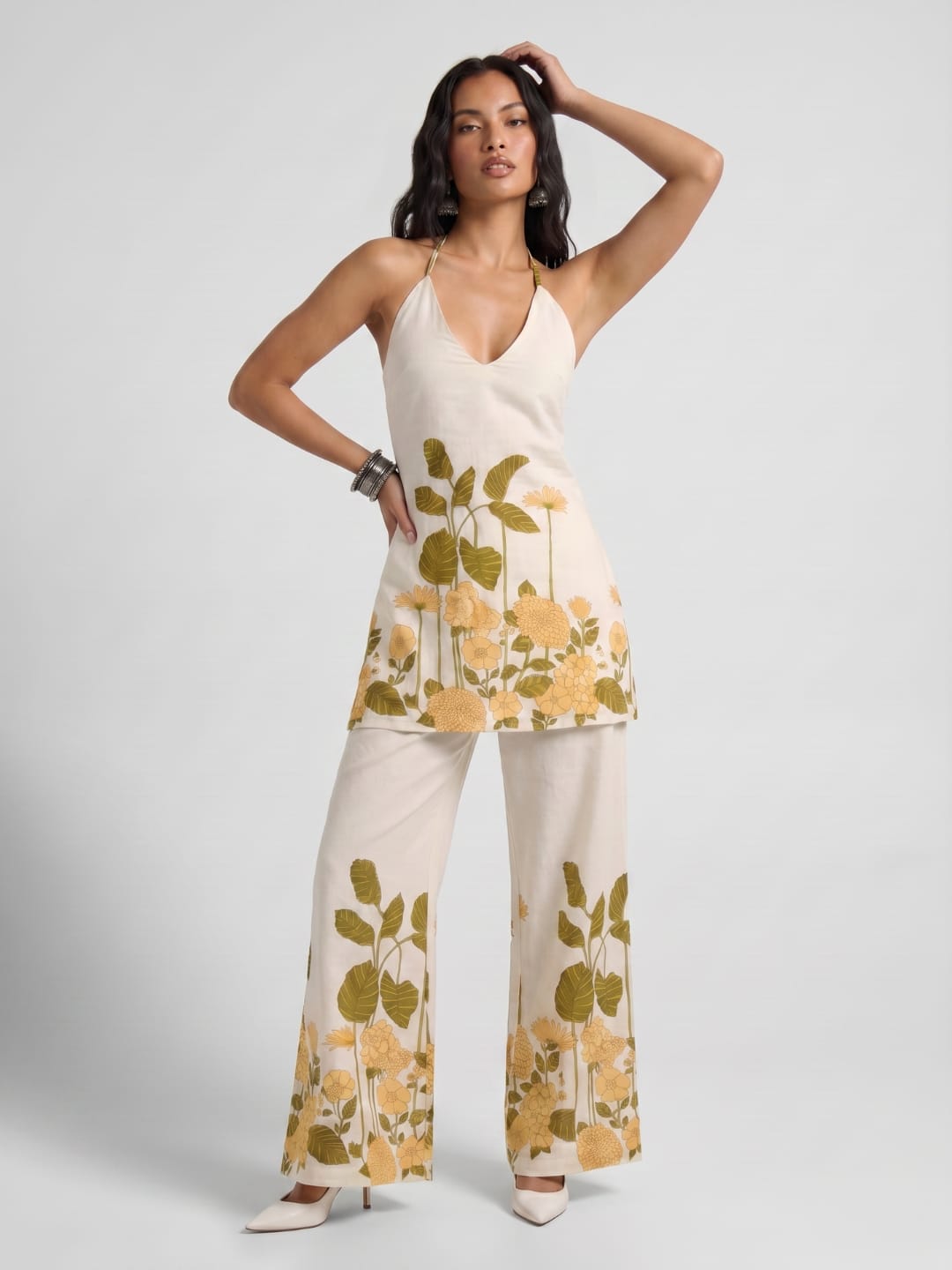 Delilah Halterneck Kurti Pant Set