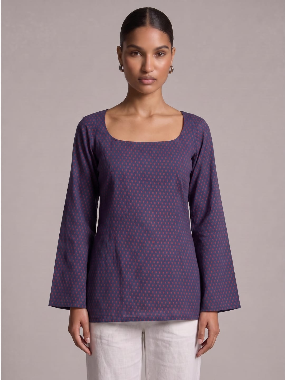 Karima Deep Back Sleeved Kurti