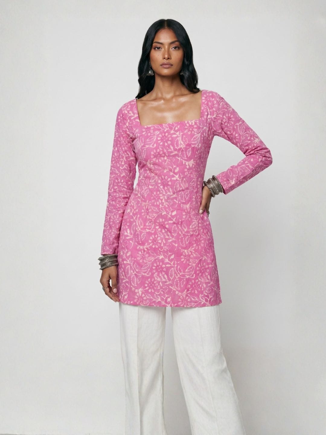 Jasmin Pink Full Sleeve Kurti