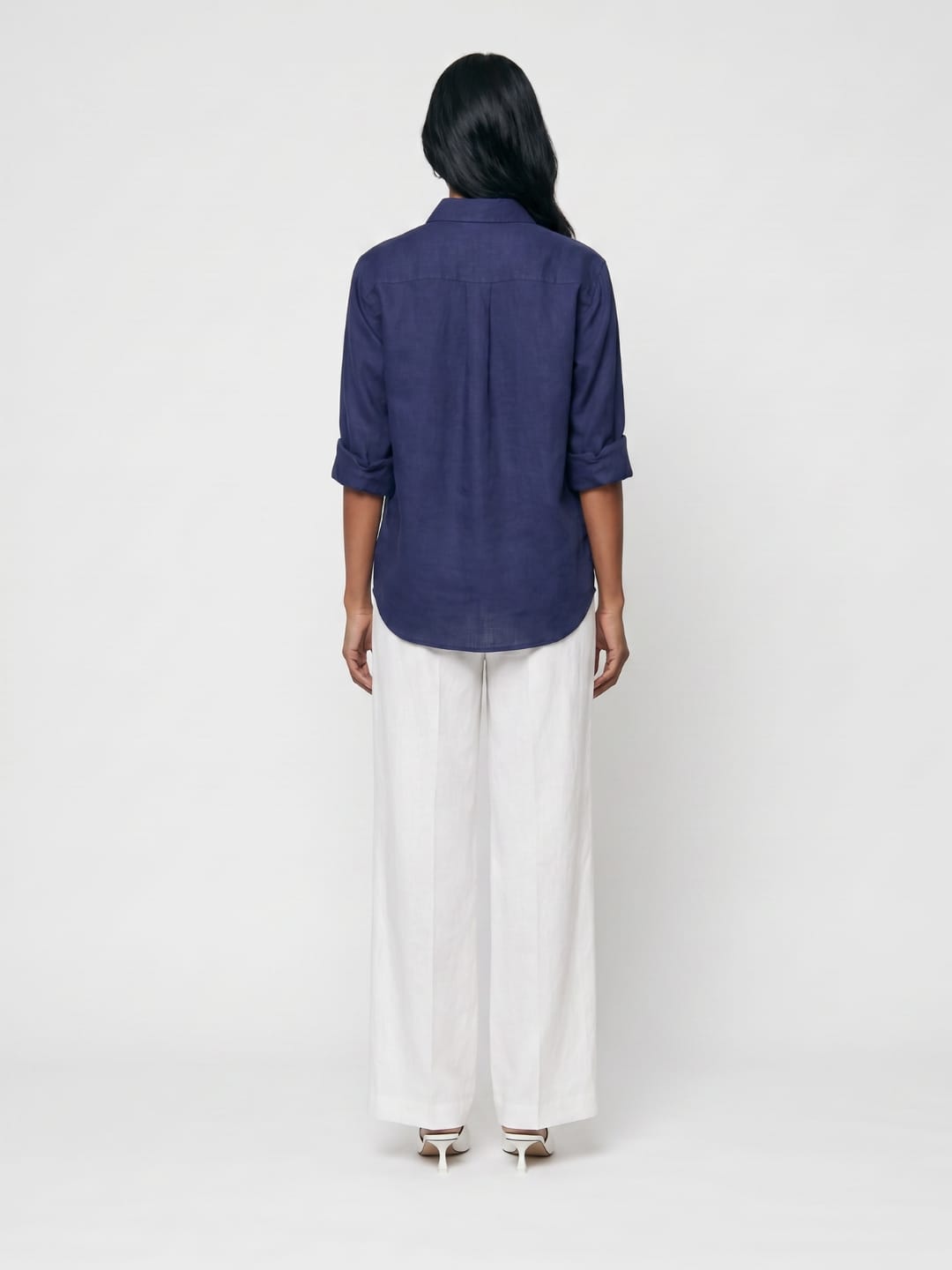 Oversized Blue Linen Shirt