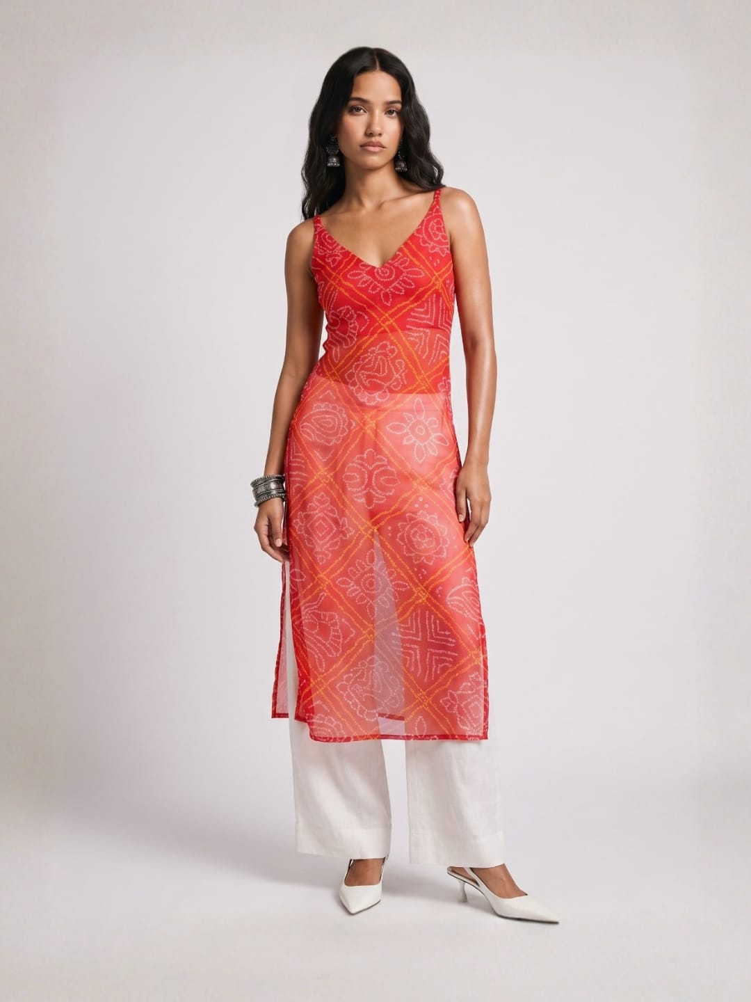 Payal Sheer Bandhani Kurti