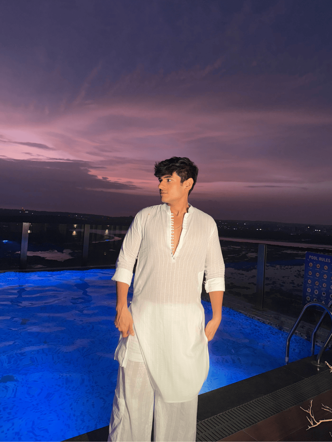 Karam White Jacquard Long Kurta