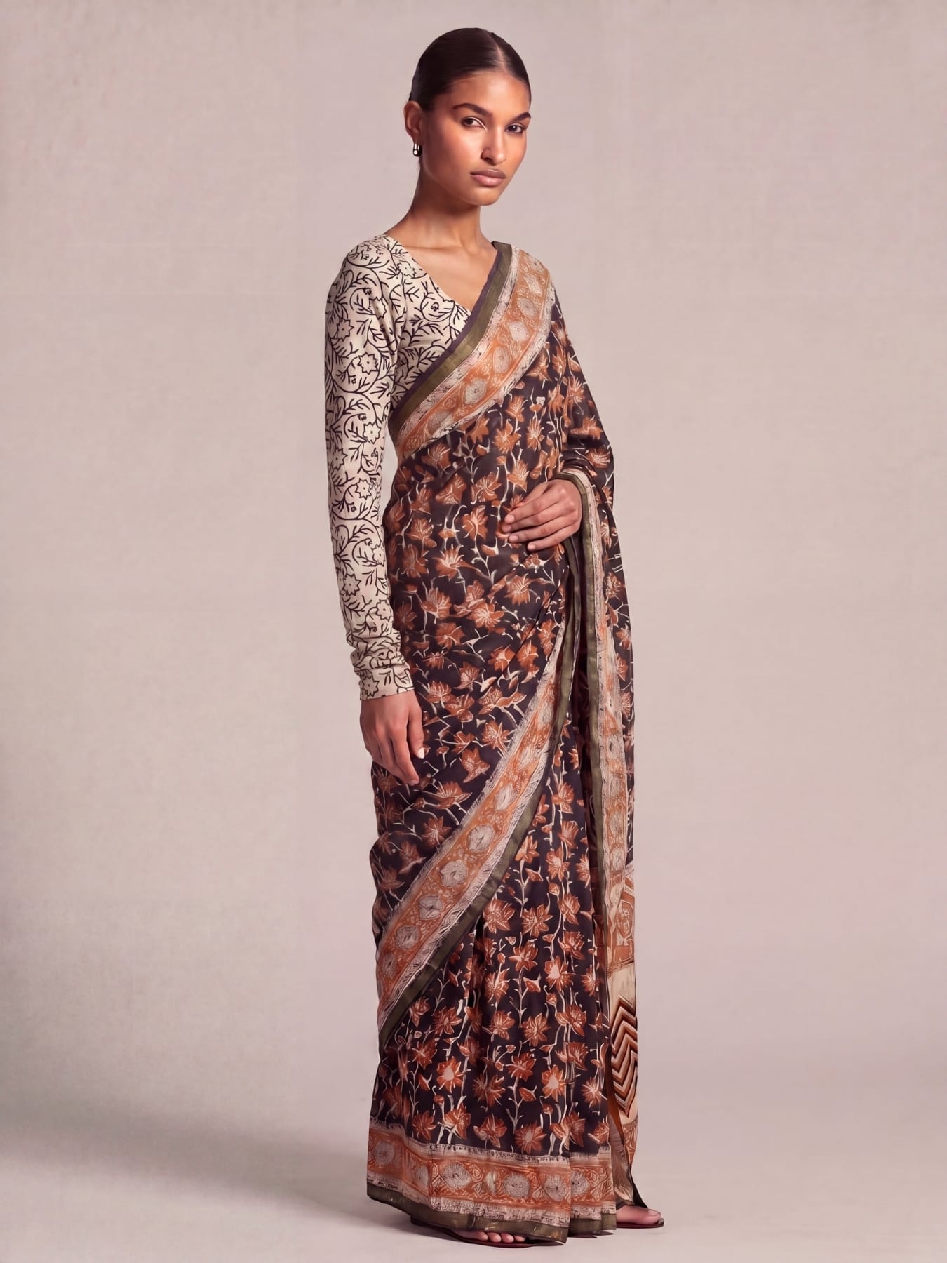 Pihu Bagru Handblock Cotton Saree